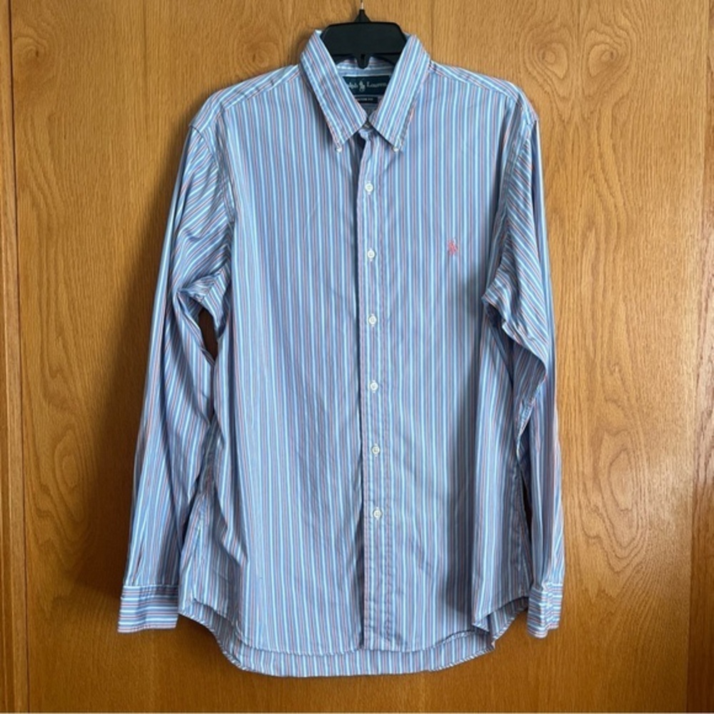 Ralph Lauren blue label size 161/2 large striped dress shirt